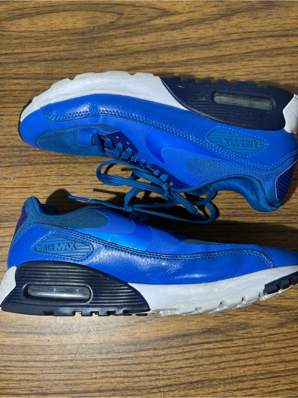 Nike Air Max 90 Mesh 724981-401 Blue White Black Sneaker Shoes Size 7.5 Womens